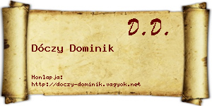 Dóczy Dominik névjegykártya